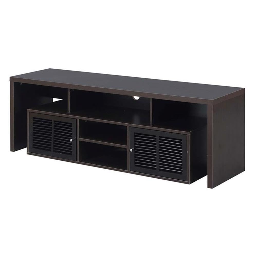 65 inch Espresso TV Stand with Storage Cabinets and Shelves I3656