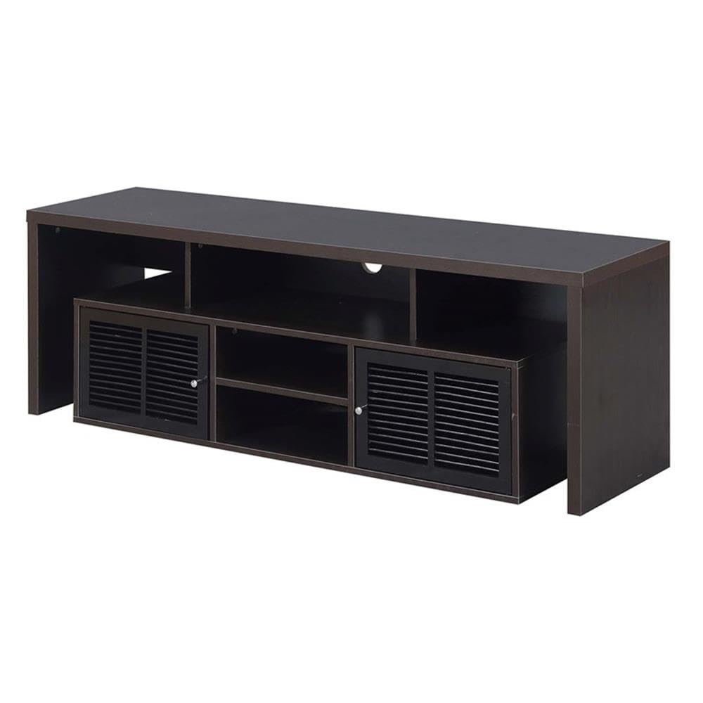 65 inch Espresso TV Stand with Storage Cabinets and Shelves I3656