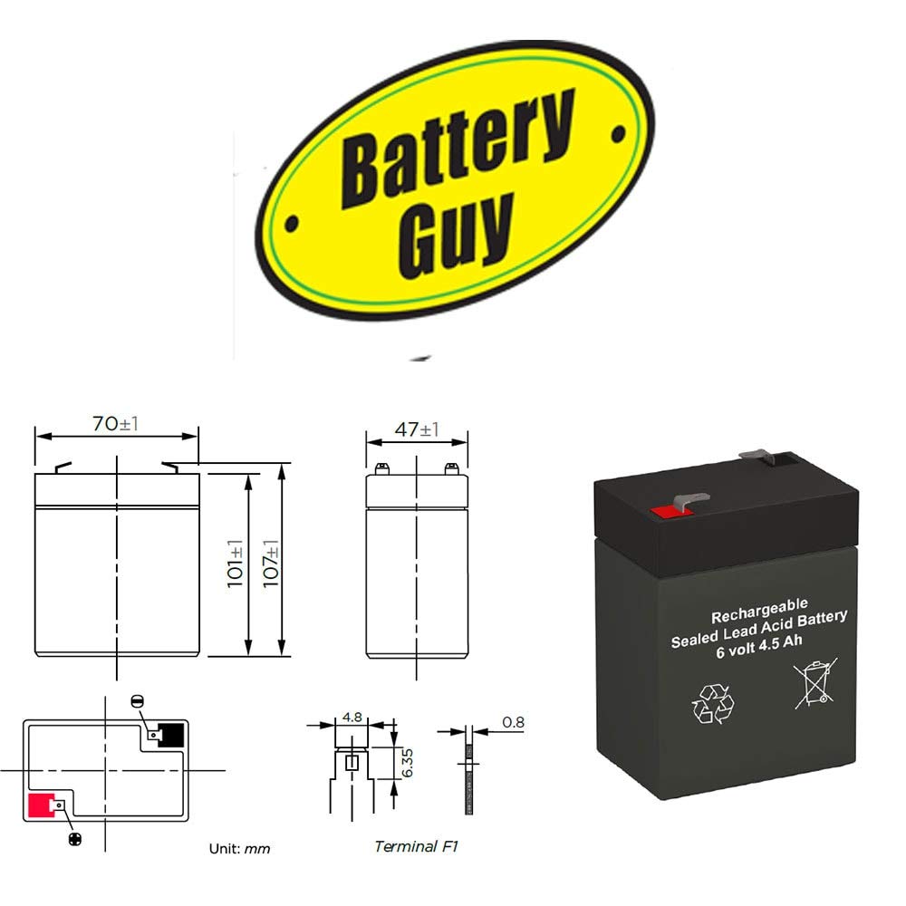 6V 4.5Ah SLA Rechargeable Batteries Qty of 2 A28461