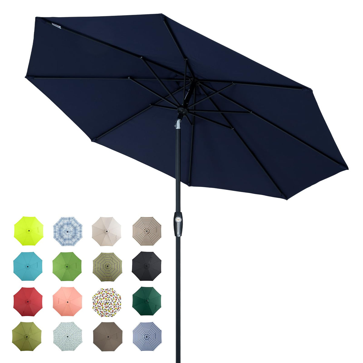 Patio Market Outdoor Table Umbrella with Auto Tilt and Crank E90541