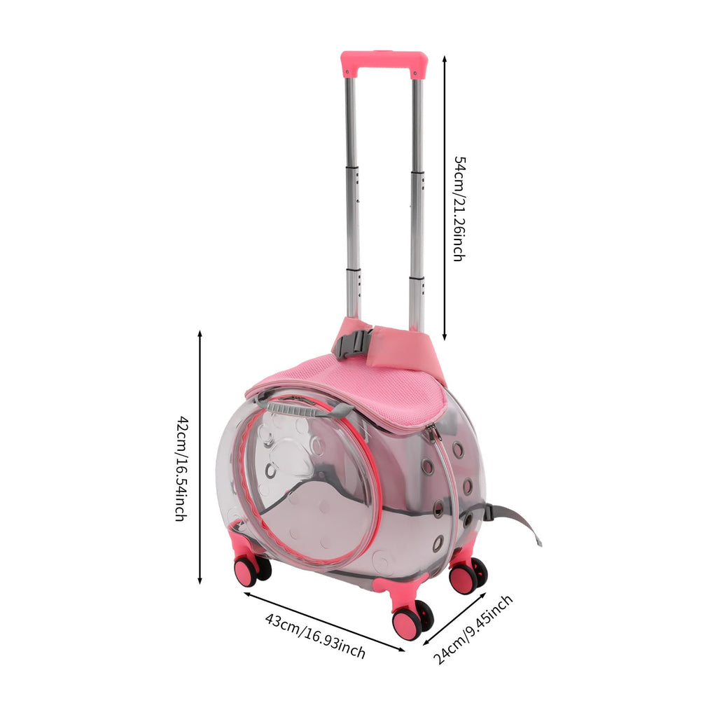 Pink Pet Trolley Case with Shock-Absorbing Wheels Z95403