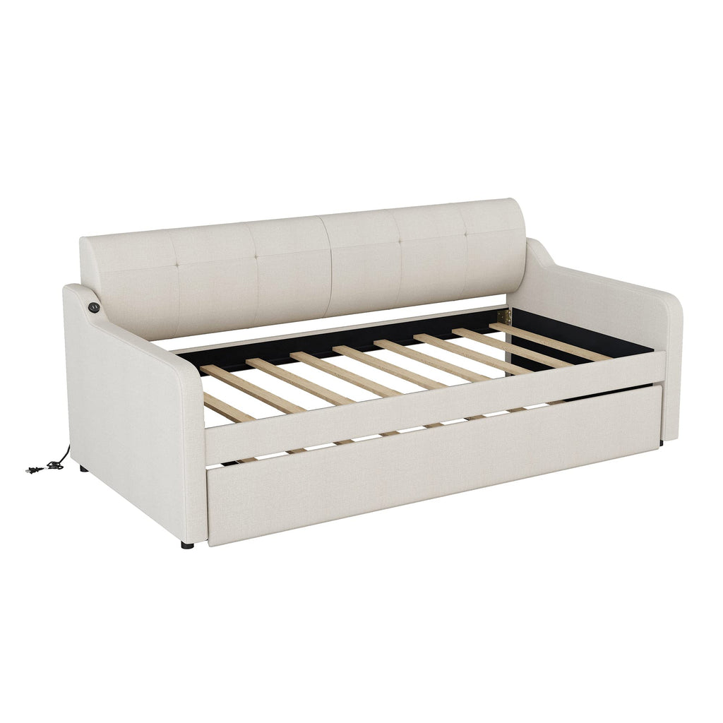 Twin Size Upholstered Daybed with Trundle Z93566