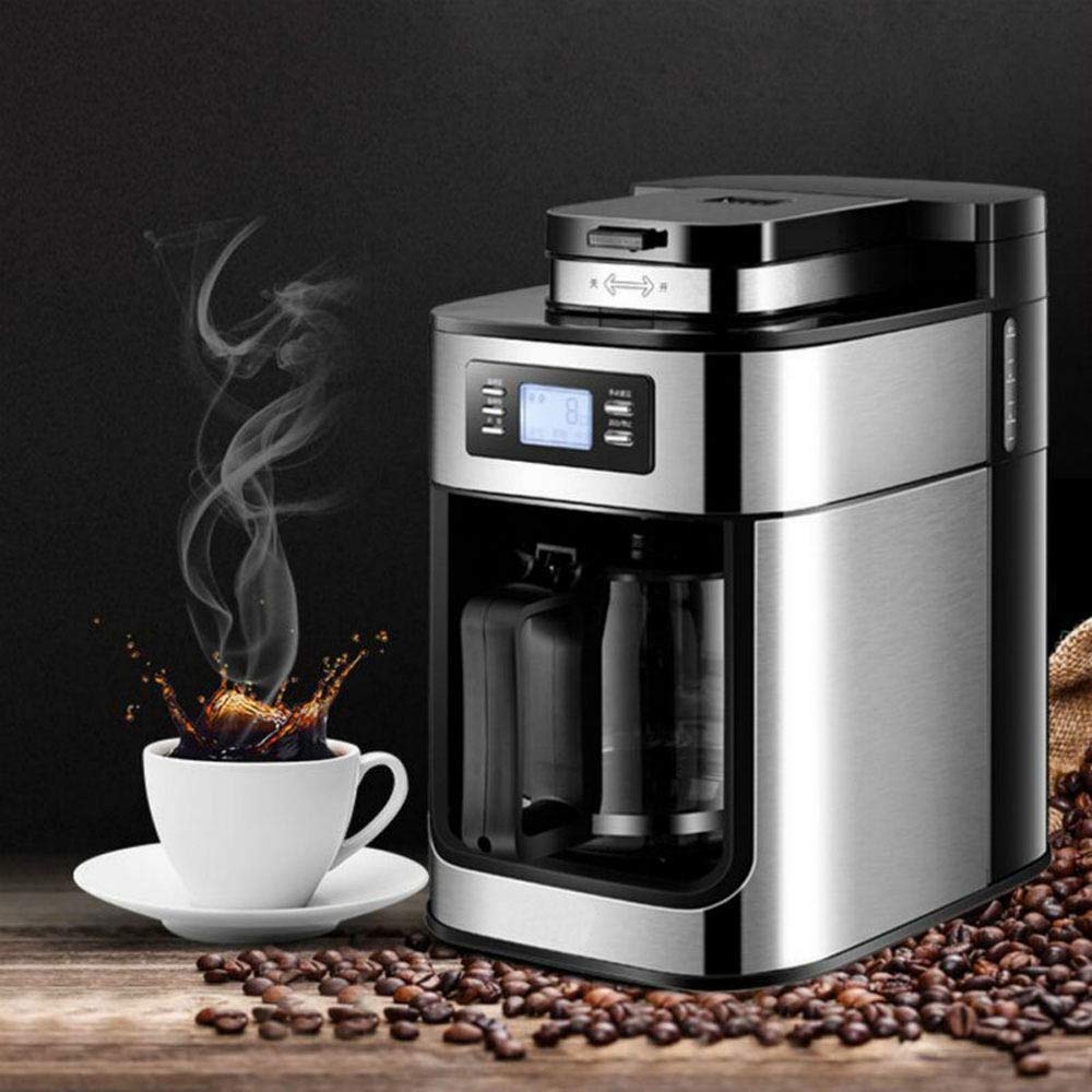 1000W Automatic Stainless Steel Coffee Machine with LCD Display and Coffee Pot T1812