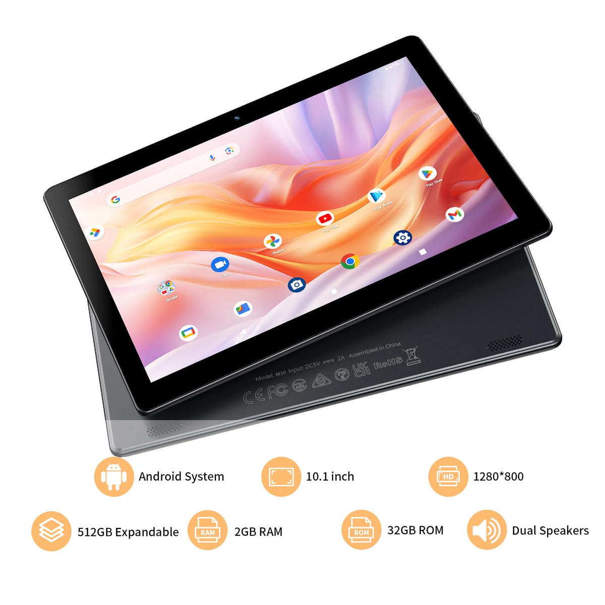 10 inch Android Tablet 32GB ROM 2GB RAM Quad-Core 6000mAh H302369