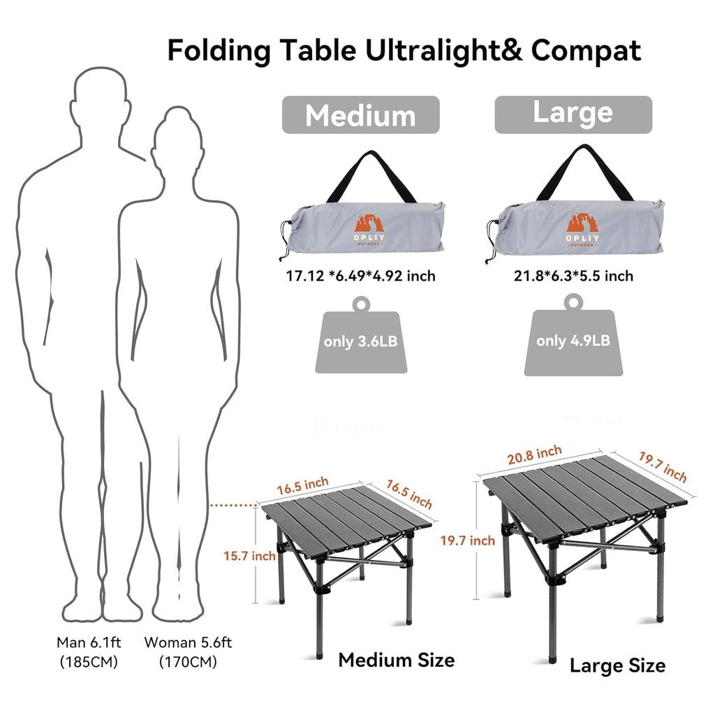 Portable Folding Aluminum Camping Table with Carry Bag E66800