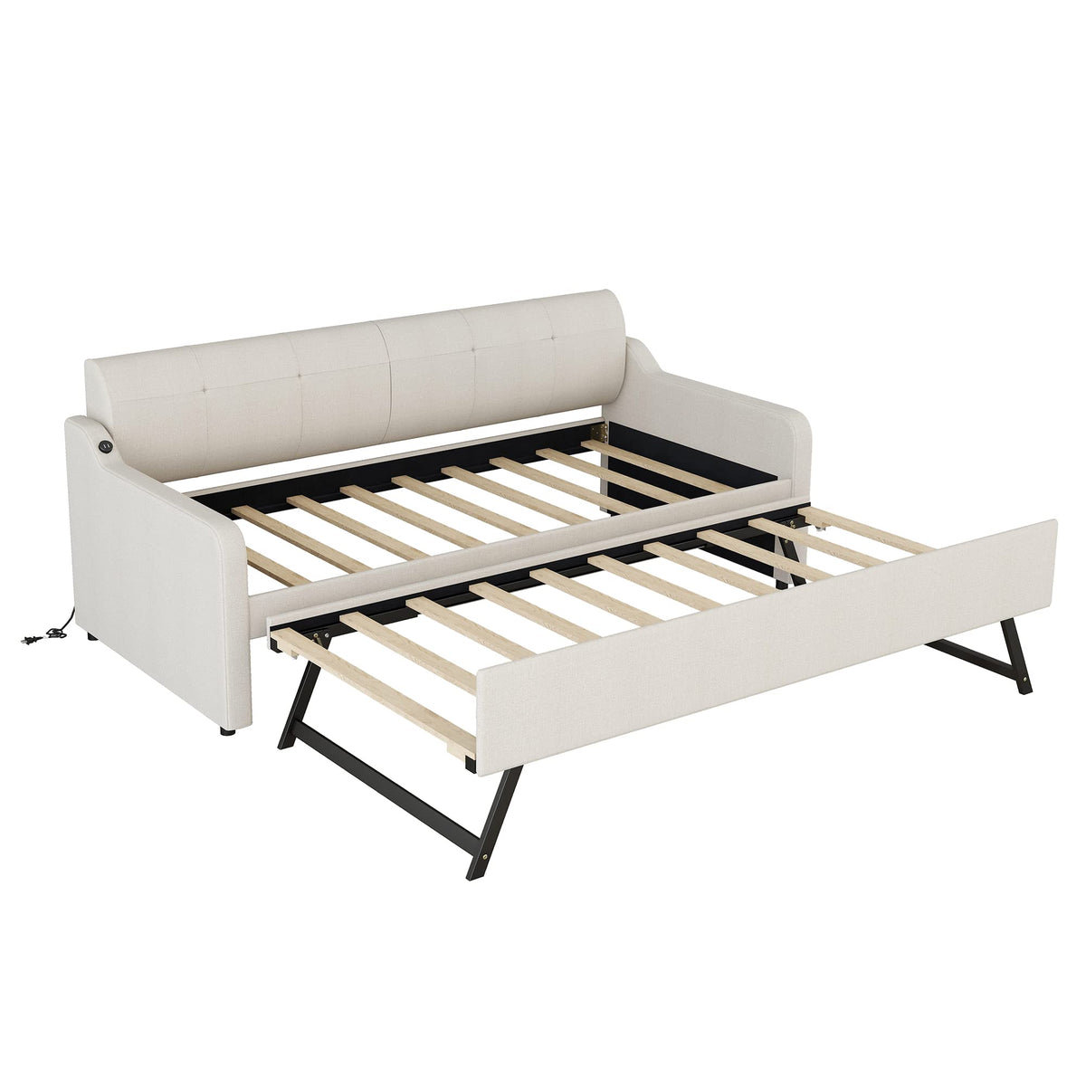 Twin Size Upholstered Daybed with Trundle Z93566