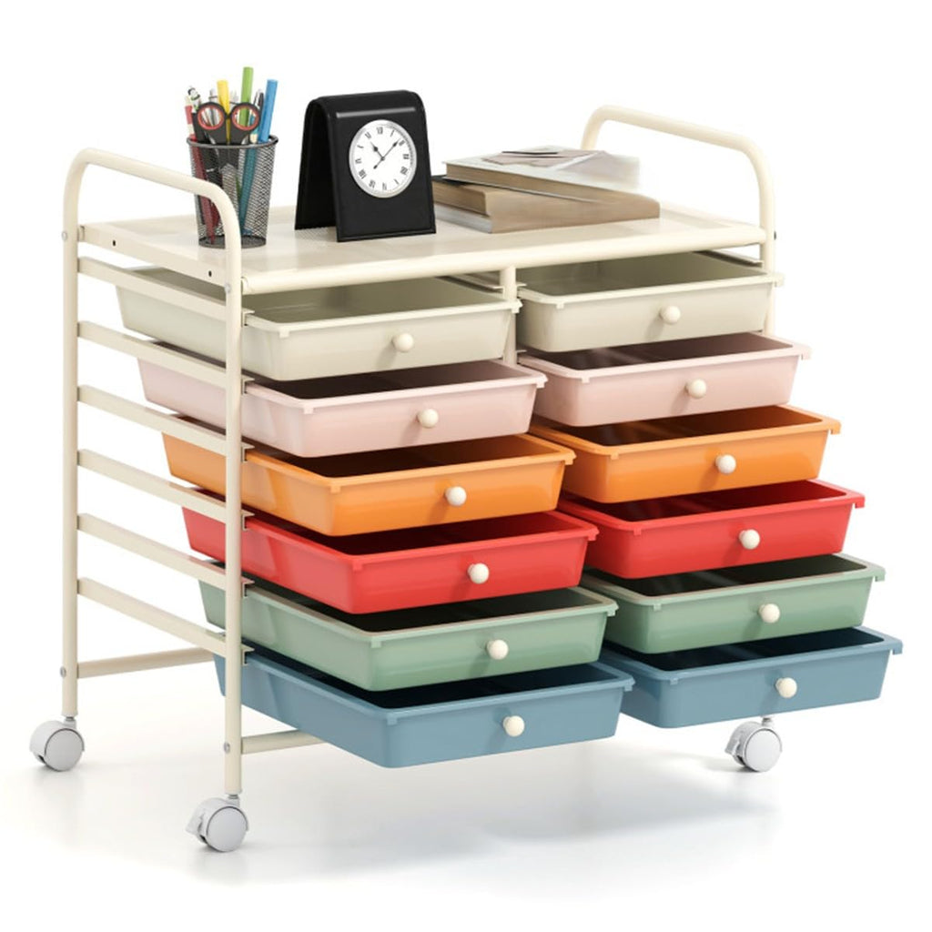 12 Drawer Rolling Storage Cart with Wheels W16273