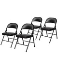 Black Vinyl Padded Steel Folding Chairs 4-Pack F2495