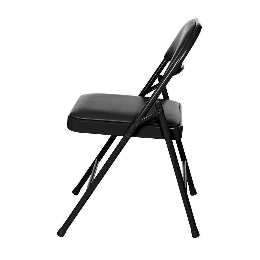 Black Vinyl Padded Steel Folding Chairs 4-Pack F2495