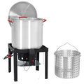 60QT Seafood Boil Pot with Strainer Basket and Propane Burner Stove L9898