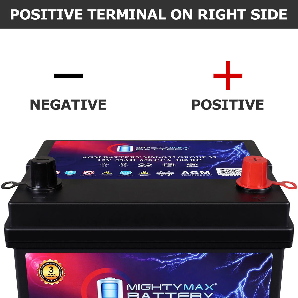 12V 55Ah AGM Replacement Battery G7746