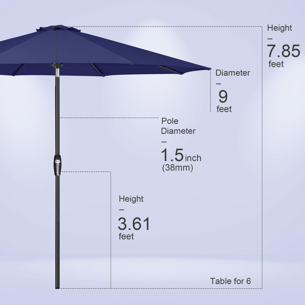 Patio Market Outdoor Table Umbrella with Auto Tilt and Crank E90541