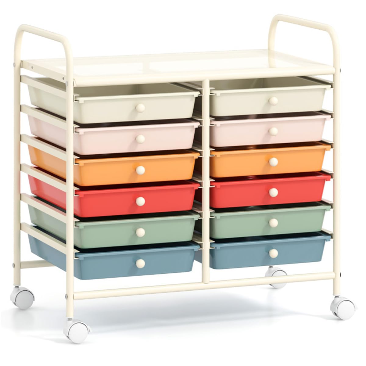 12 Drawer Rolling Storage Cart with Wheels W16273