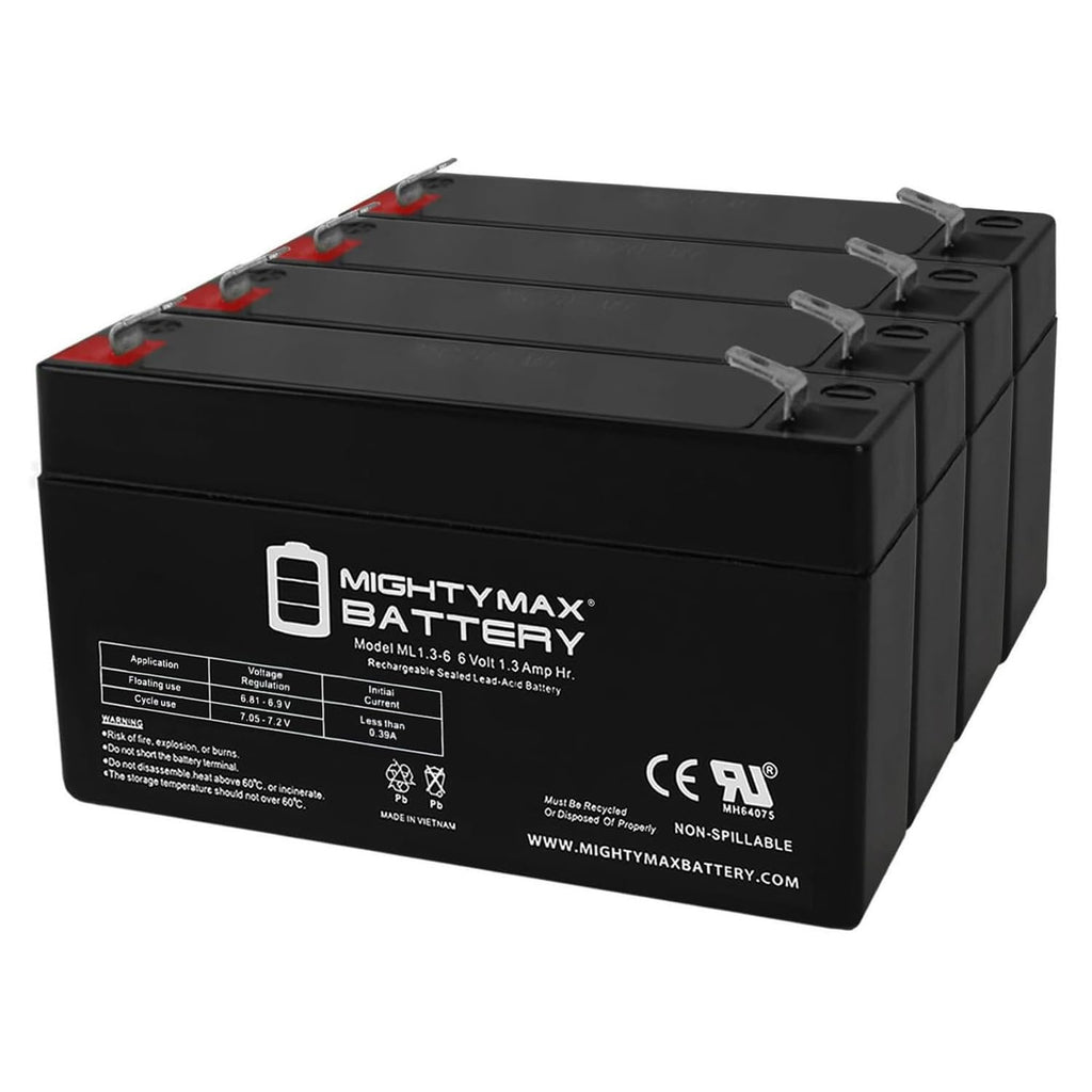 6V 1.3Ah SLA Replacement Battery 4 Pack B228