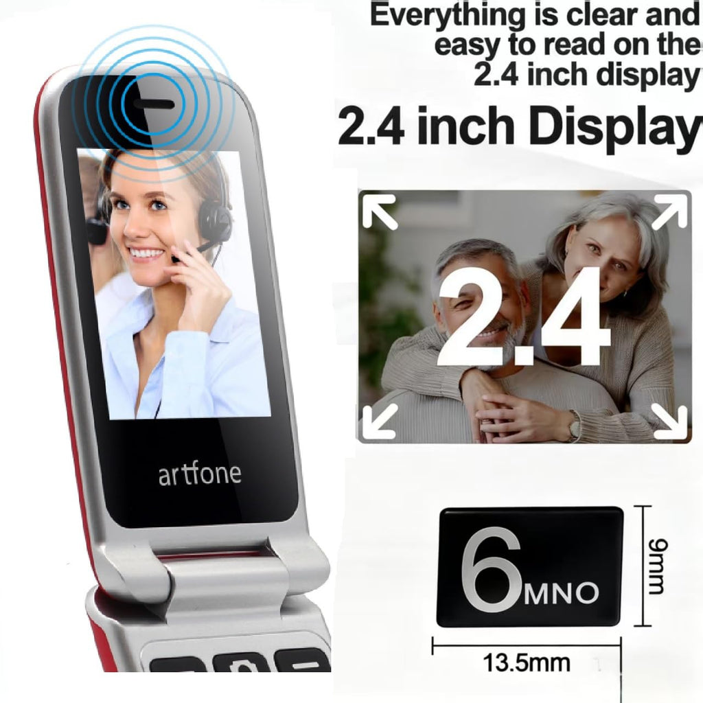4G Unlocked Flip Phone with Big Buttons, SOS Button, Gray L299256
