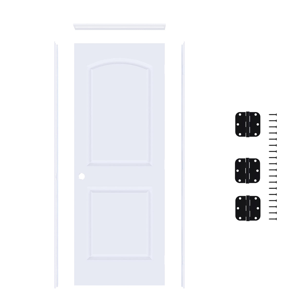 36"x80" Left-Hand Prehung Interior Door with Jamb Kit & Matte Black Hinges Q690470