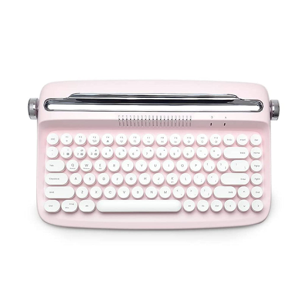Wireless Retro Typewriter Bluetooth Keyboard Baby Pink Q358
