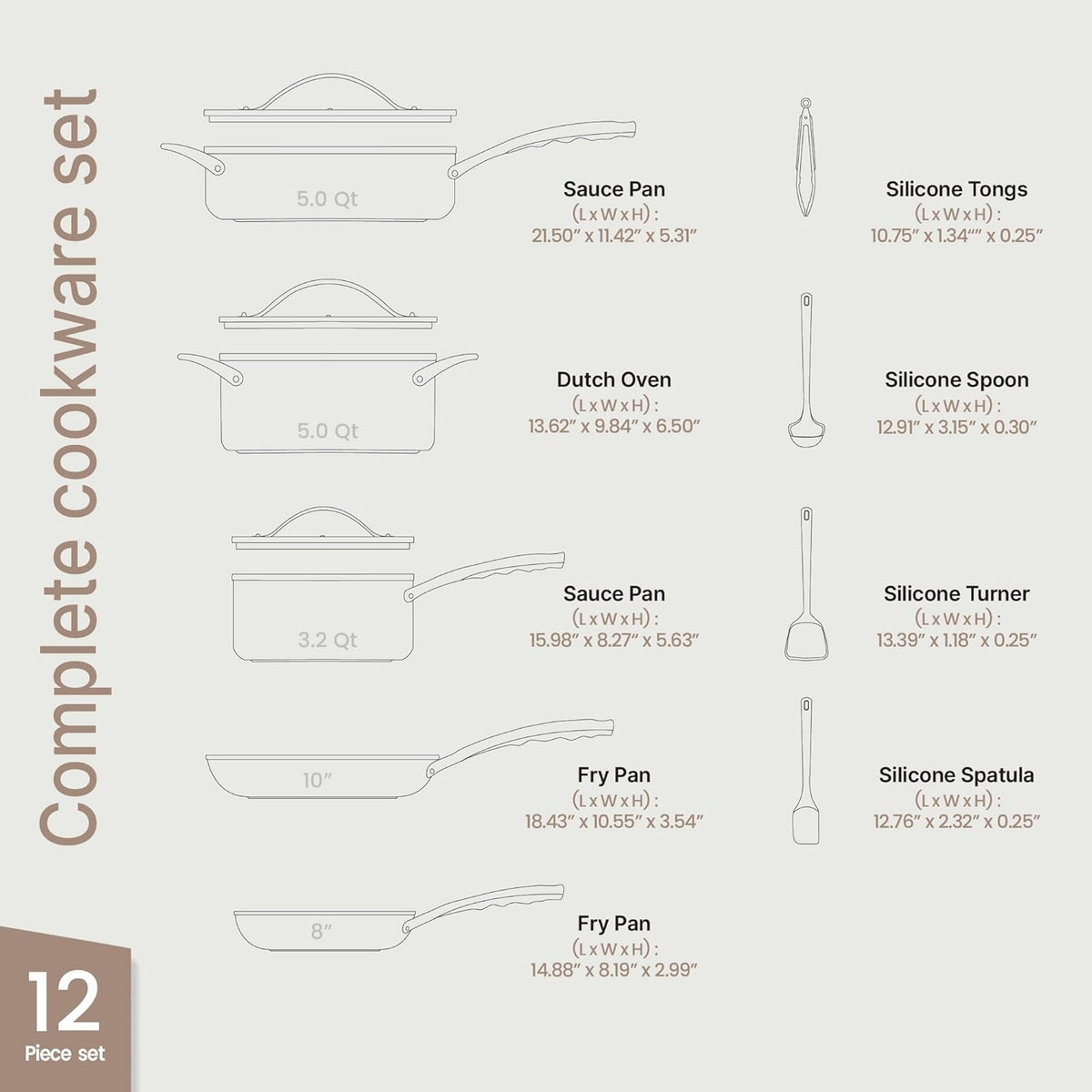 12-Piece Nonstick Ceramic Cookware Set M441224