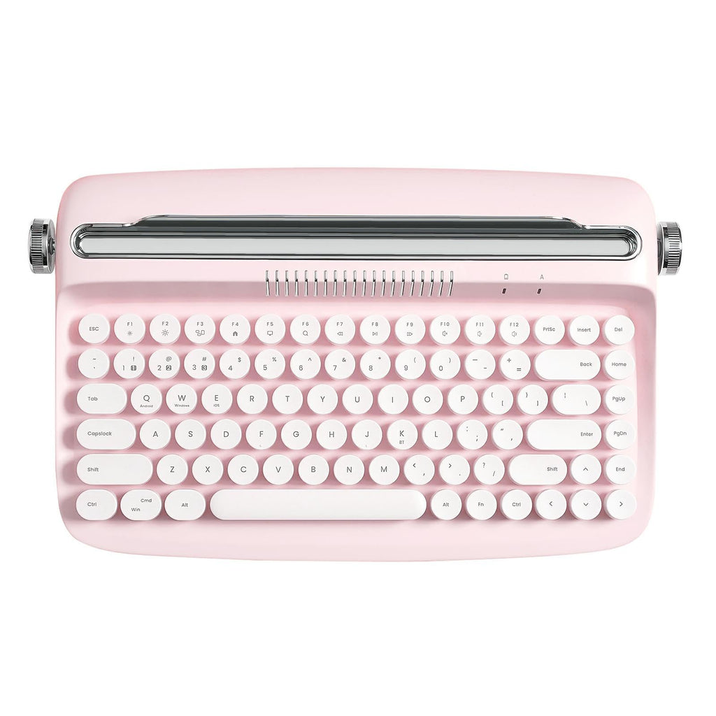 Wireless Retro Typewriter Bluetooth Keyboard Baby Pink Q358