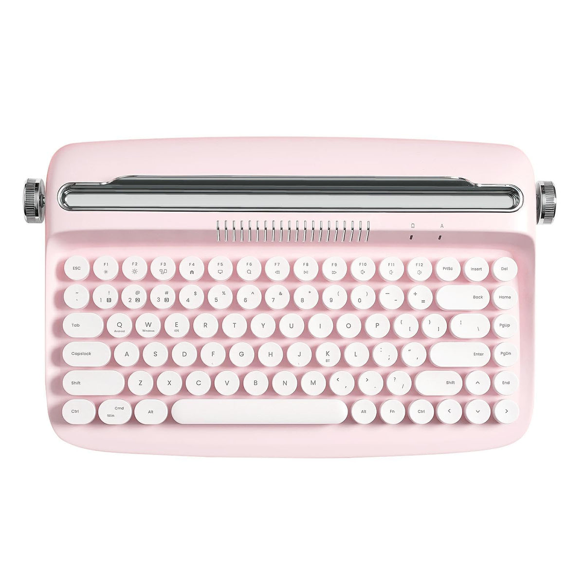 Wireless Retro Typewriter Bluetooth Keyboard Baby Pink Q358