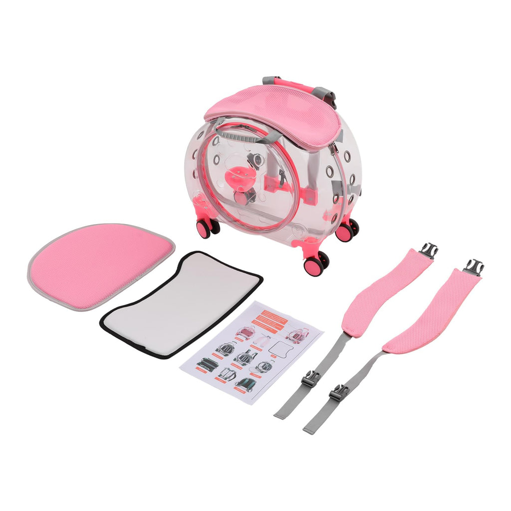 Pink Pet Trolley Case with Shock-Absorbing Wheels Z95403