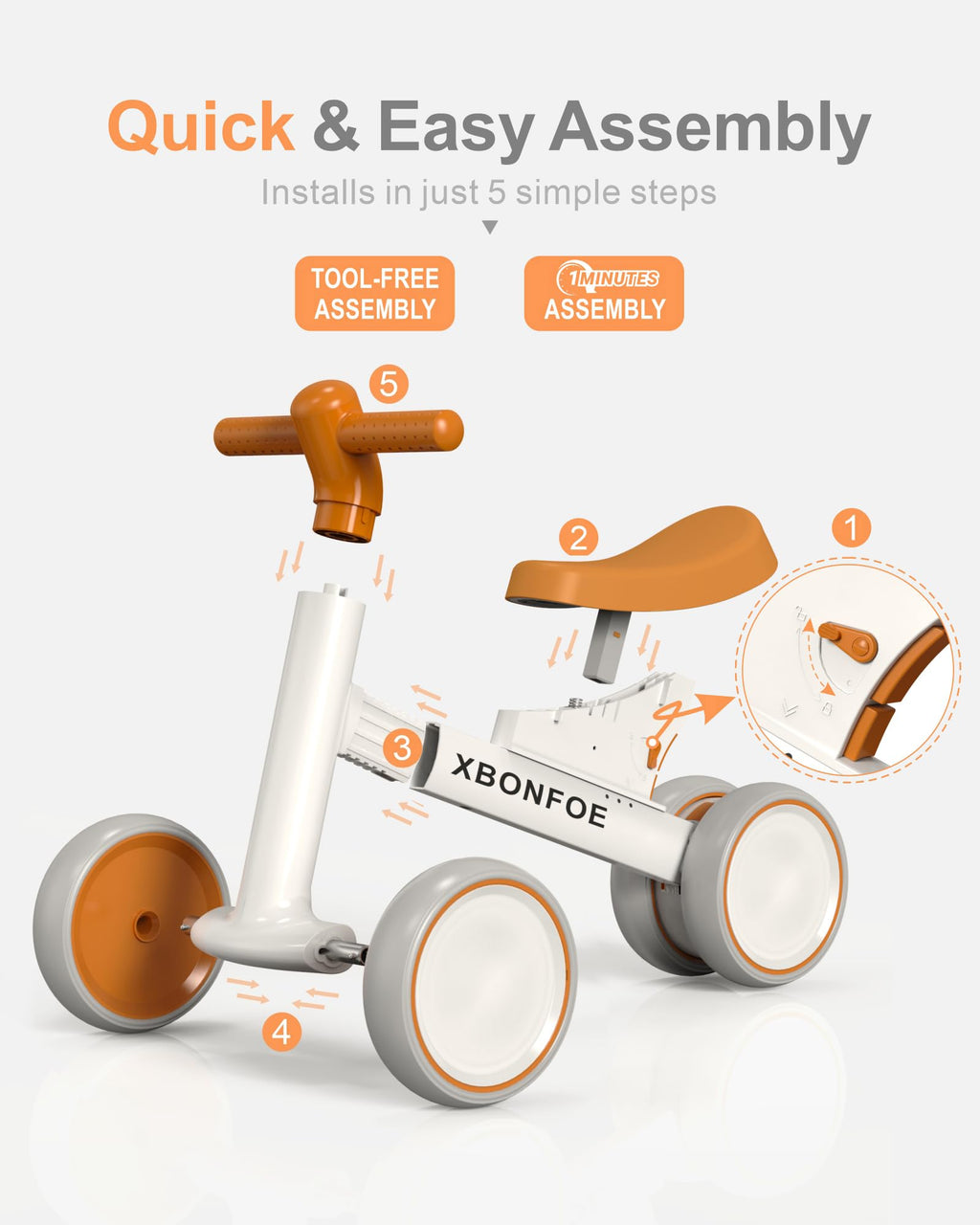 10-24 Month No Pedal Balance Bike with 4 Wheels C33098