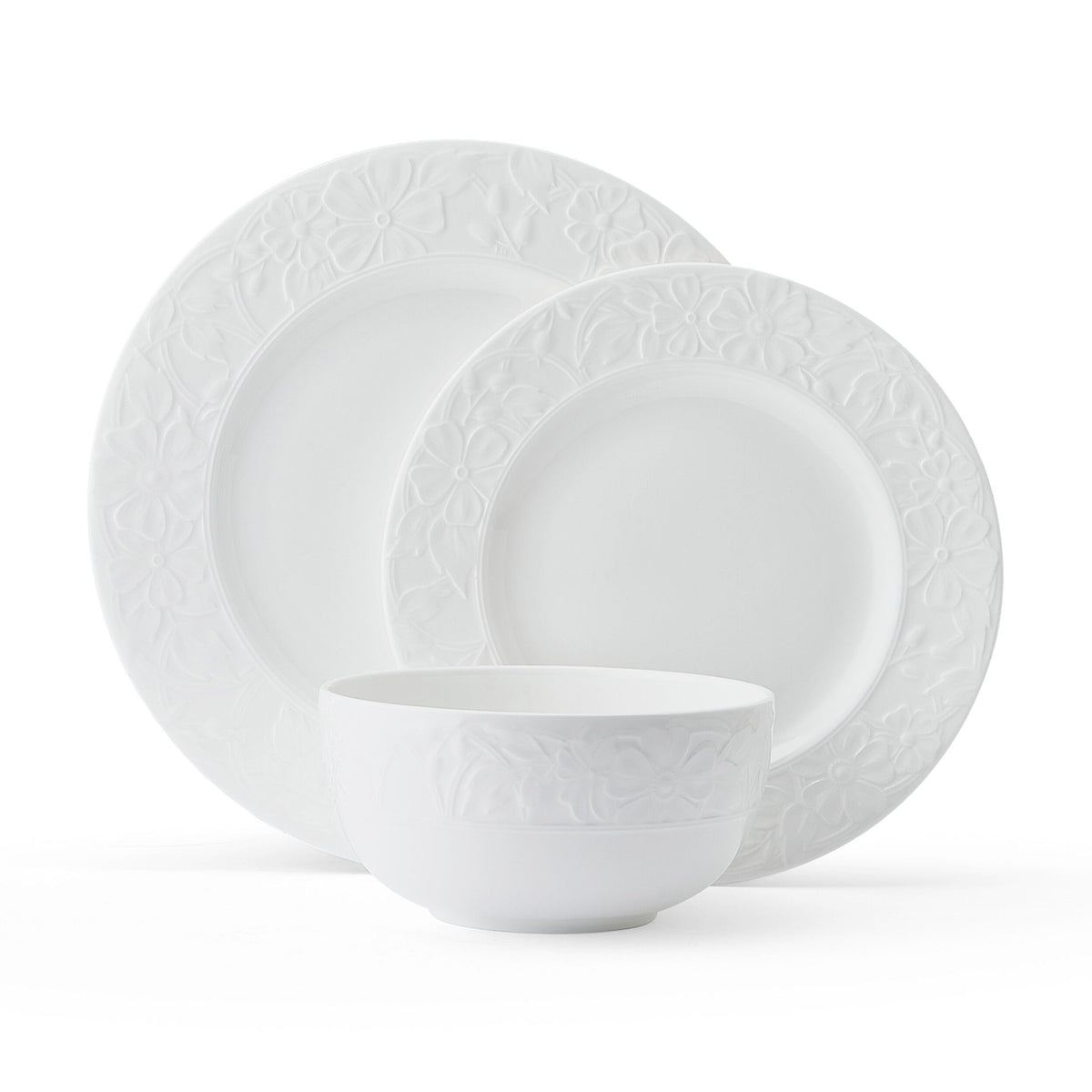 White 12 Piece Bone China Dinnerware Set G46814