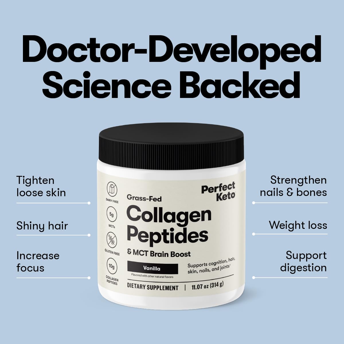 Unflavored Collagen Peptides Protein Powder J502