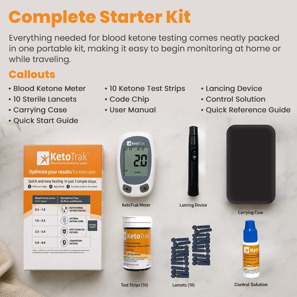 Blood Ketone Testing Kit with 10 Strips A926
