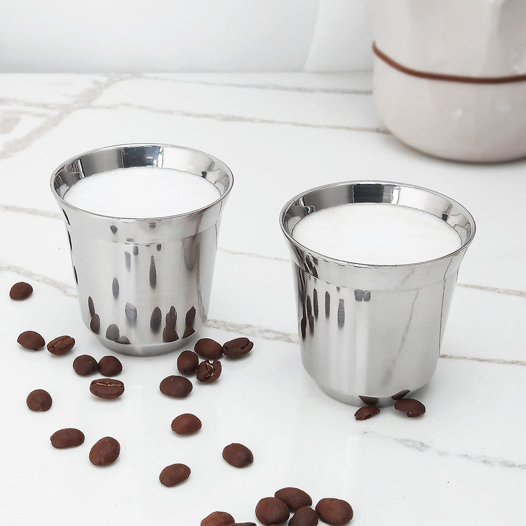 12 oz French Press with 5 oz Stainless Steel Espresso Cups D92087