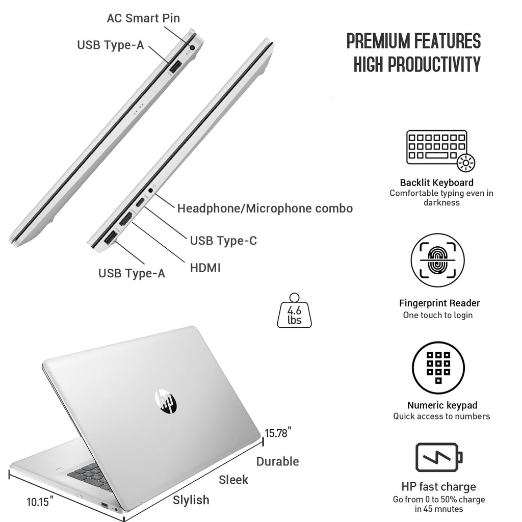 17.3" Touchscreen Laptop, Intel 10-Core i7, 64GB RAM 1TB SSD H233