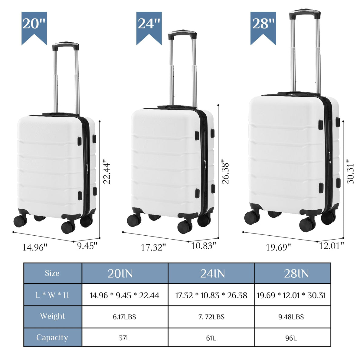 20 Inch Carry On Luggage with Spinner Wheels O538227