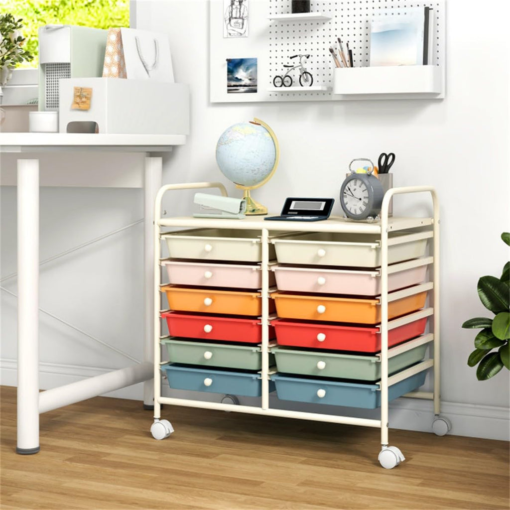 12 Drawer Rolling Storage Cart with Wheels W16273