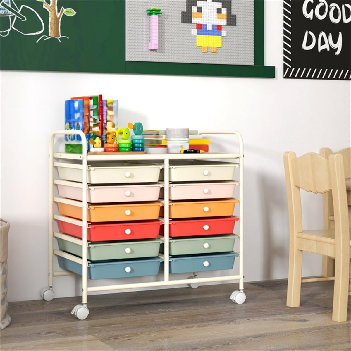 12 Drawer Rolling Storage Cart with Wheels W16273