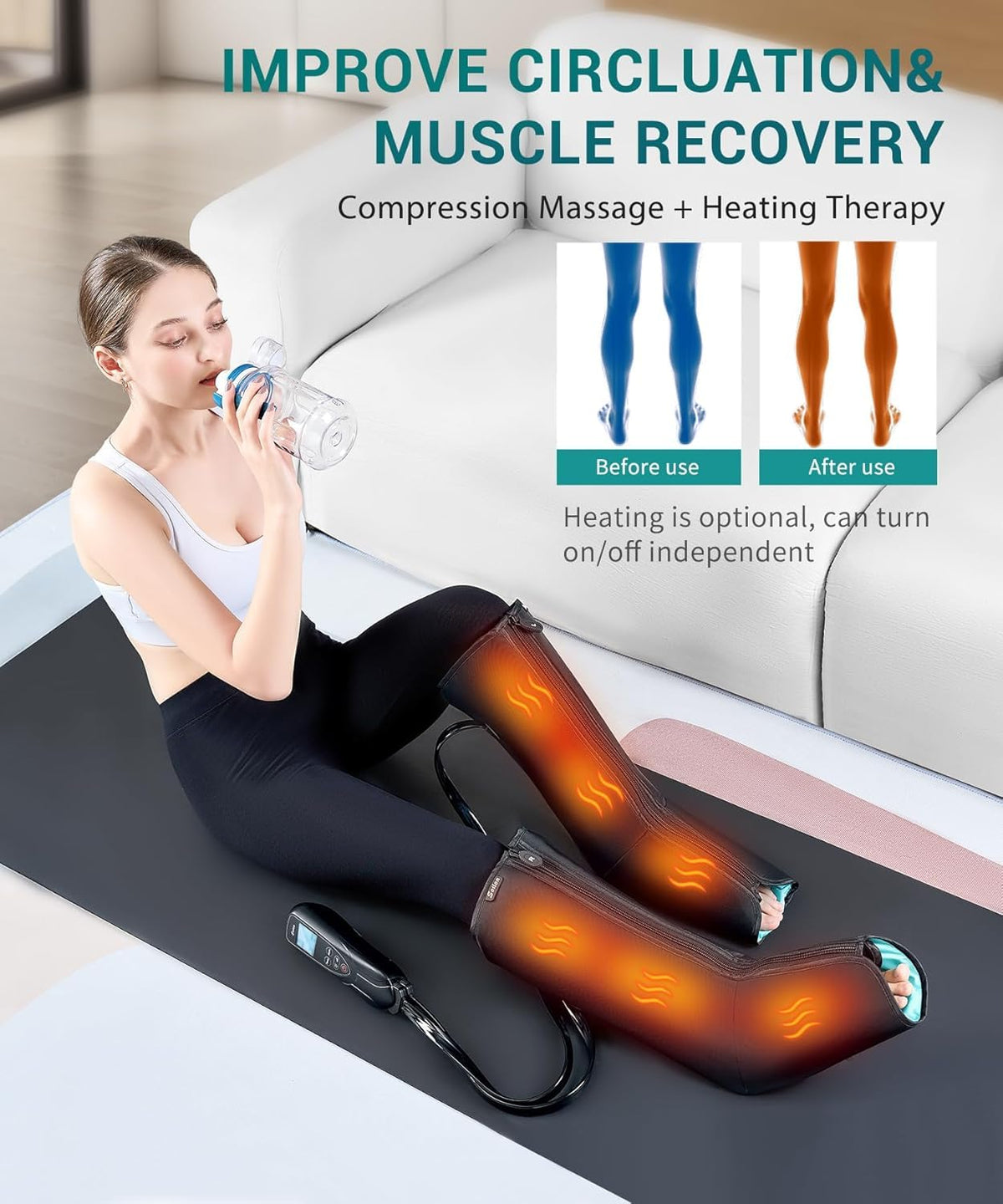 Air Compression Leg Massager with Heat G493