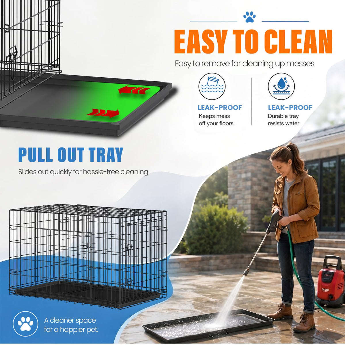 48 Inch Folding Metal Dog Crate G10585