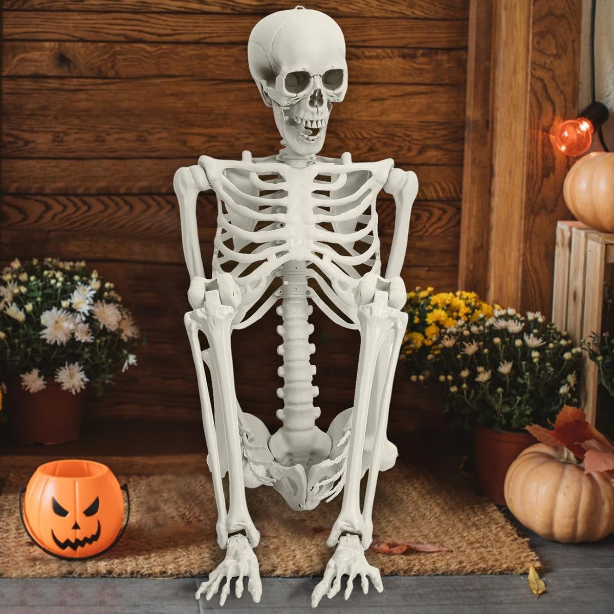 Halloween Skeleton Decoration 65inch Plastic Life Size W78252
