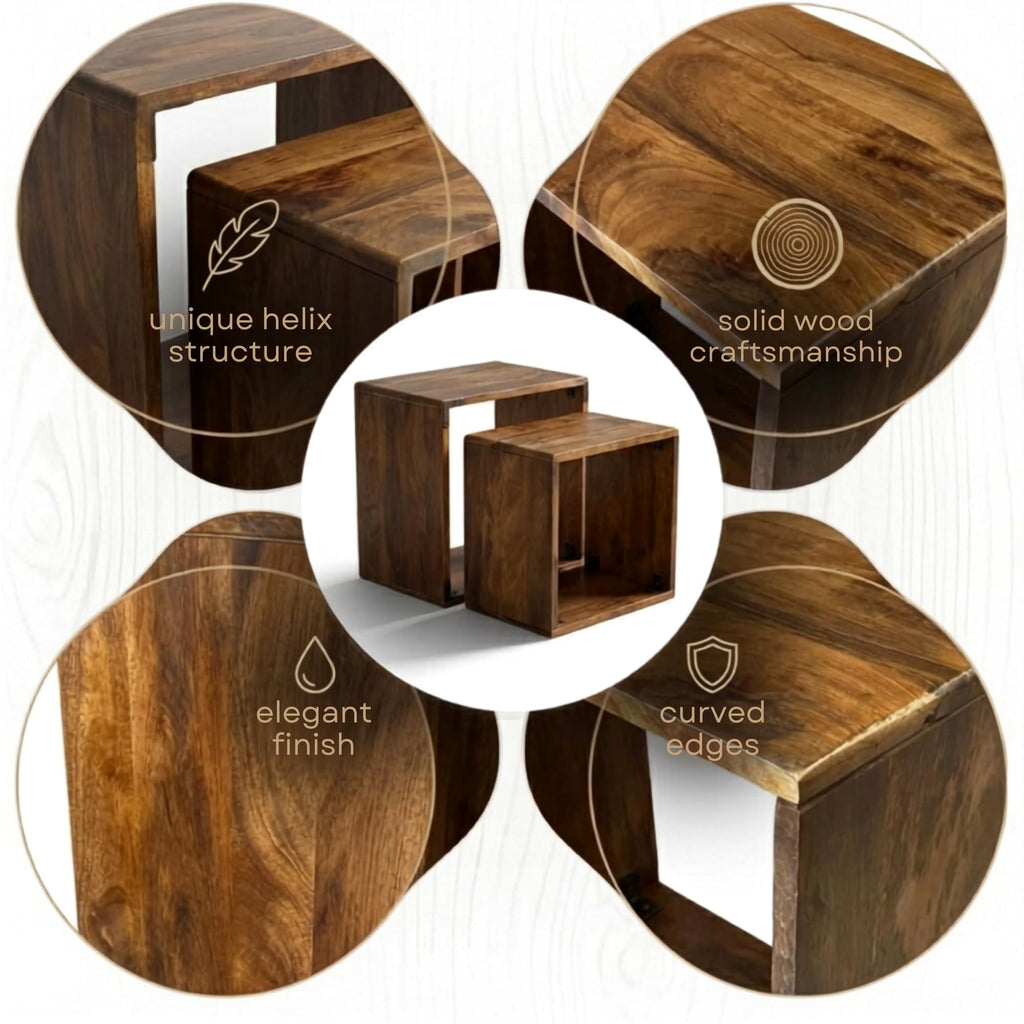 Sheesham Wood Nesting Tables Set of 2 J771