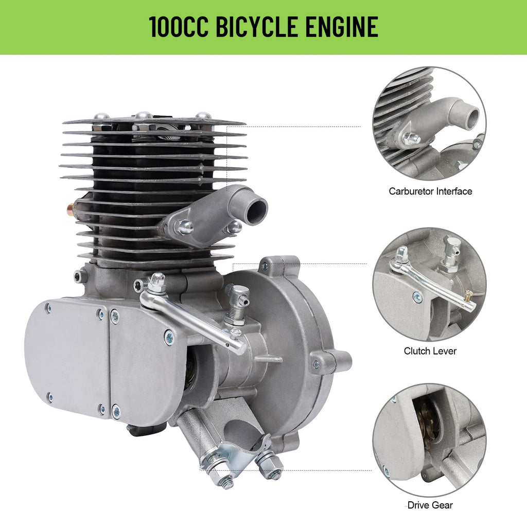 2 Stroke 100cc Bicycle Engine Kit with 44 Tooth Sprocket M7304
