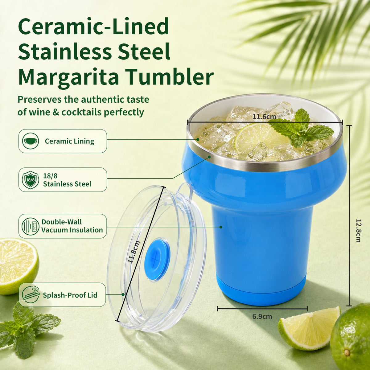 16oz Insulated Tumbler with Lid & Straws Y8820