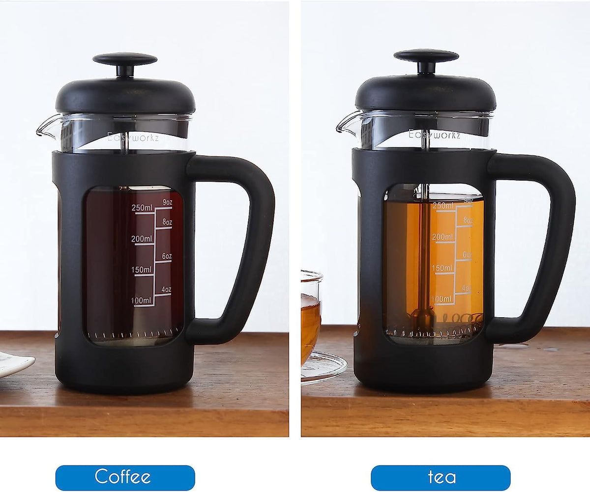 12 oz French Press with 5 oz Stainless Steel Espresso Cups D92087