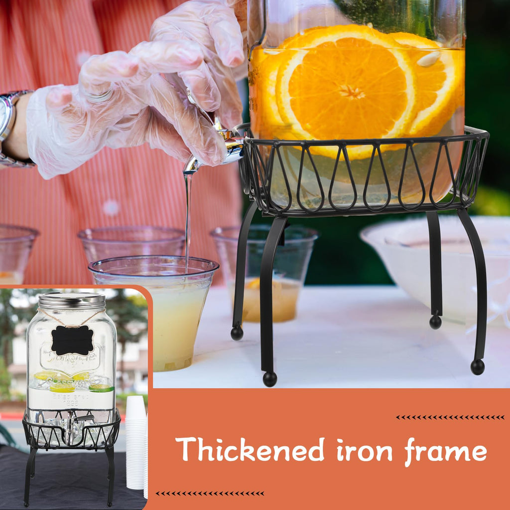 2 Pack 2 Gallon Glass Drink Dispenser with Stand R9540