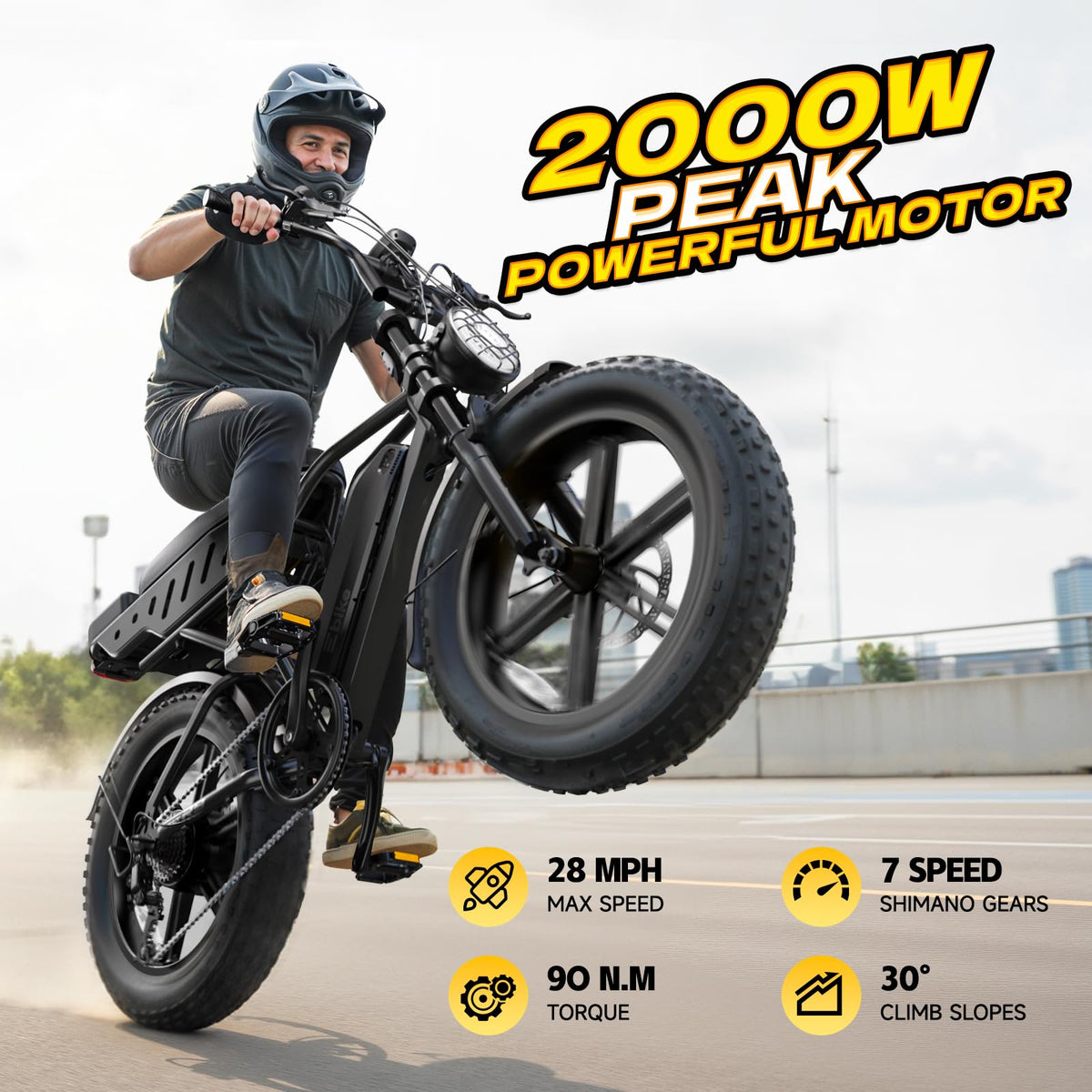 Electric Bike 48V 15Ah Battery 20"x4" Fat Tire F2359