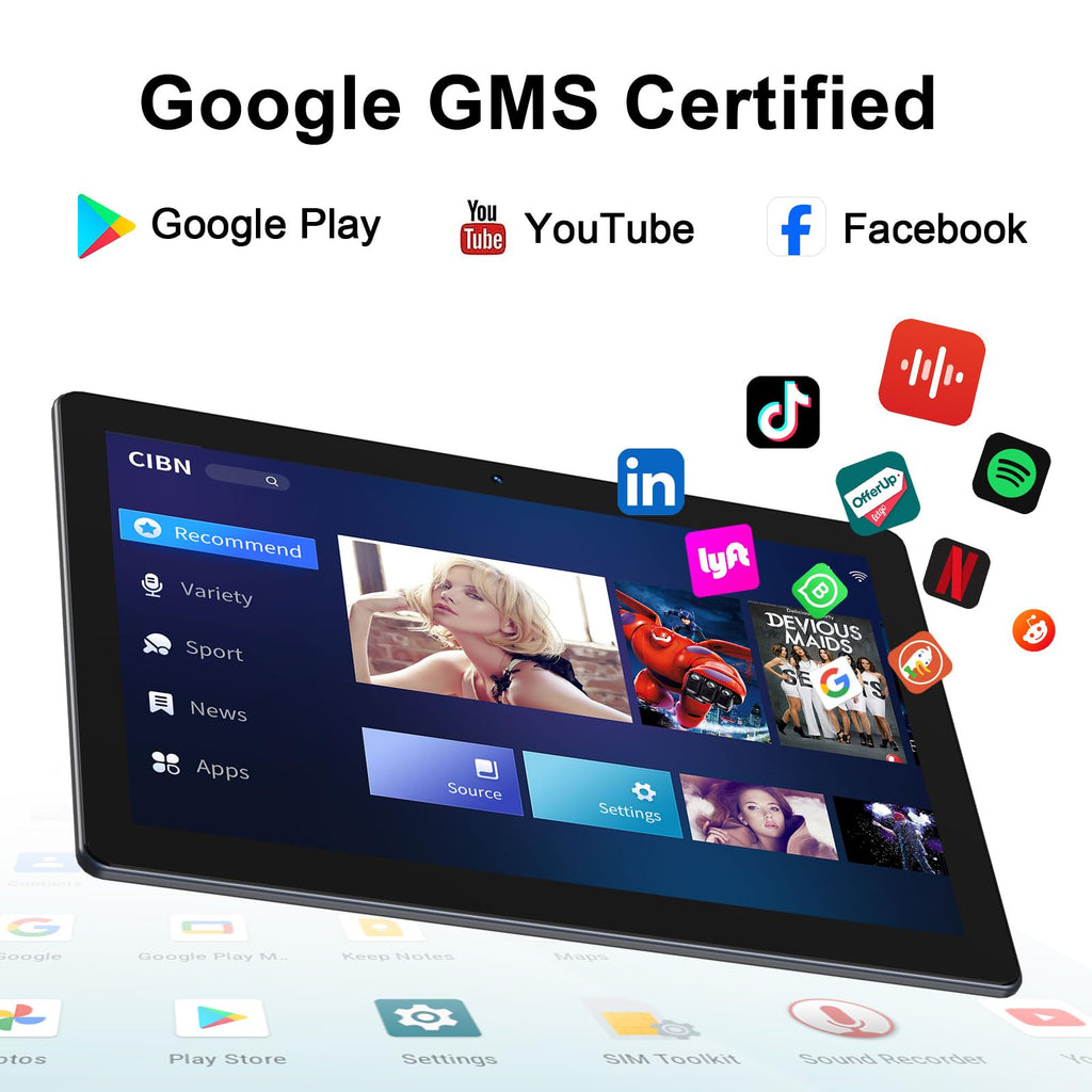 10 inch Android Tablet 32GB ROM 2GB RAM Quad-Core 6000mAh H302369