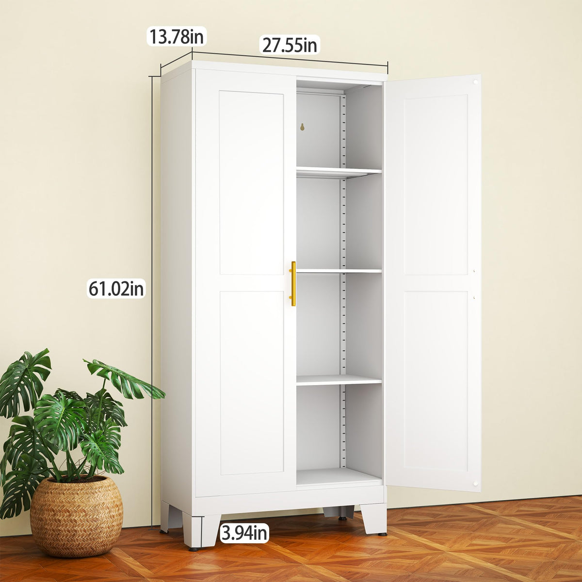 White Metal Storage Cabinet Z367