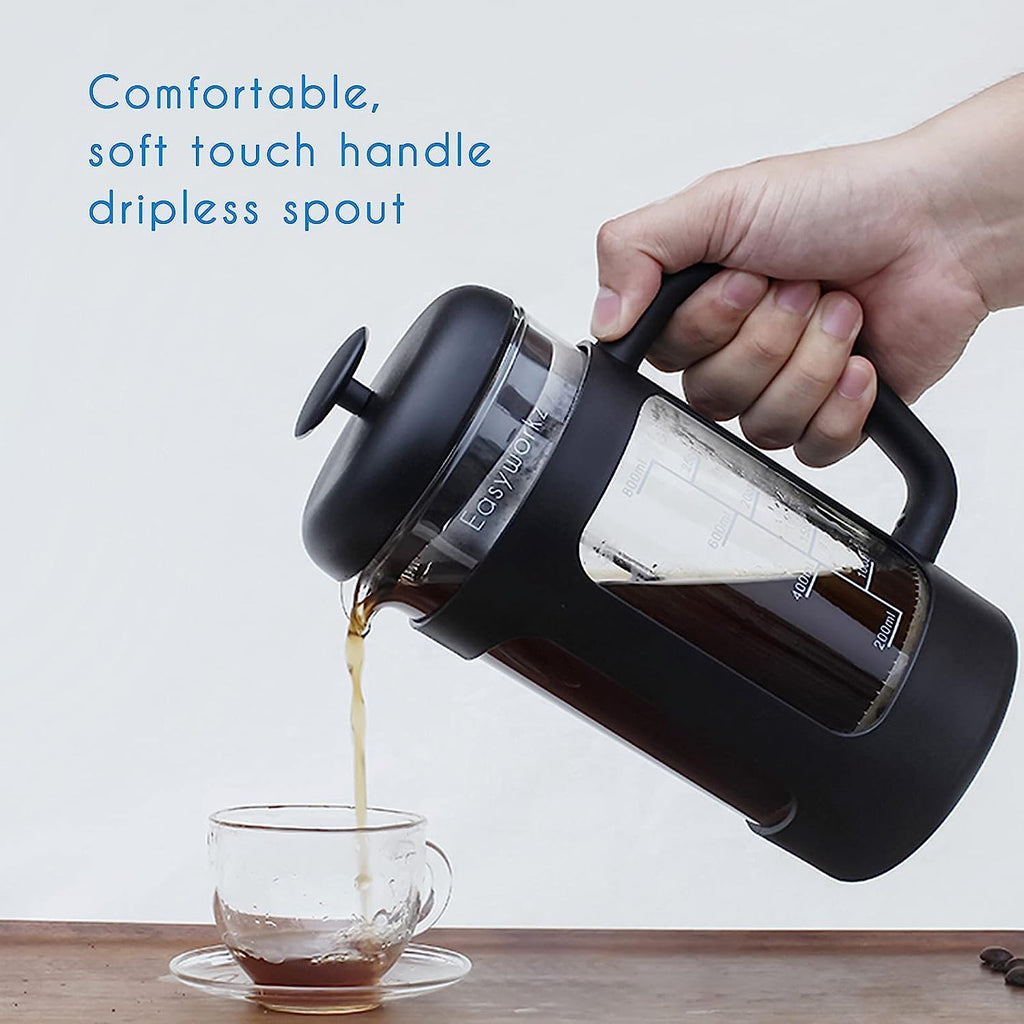 12 oz French Press with 5 oz Stainless Steel Espresso Cups D92087