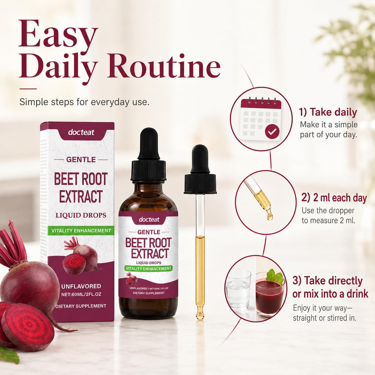 1000mg Beetroot Extract Liquid Drops 60mL B30834