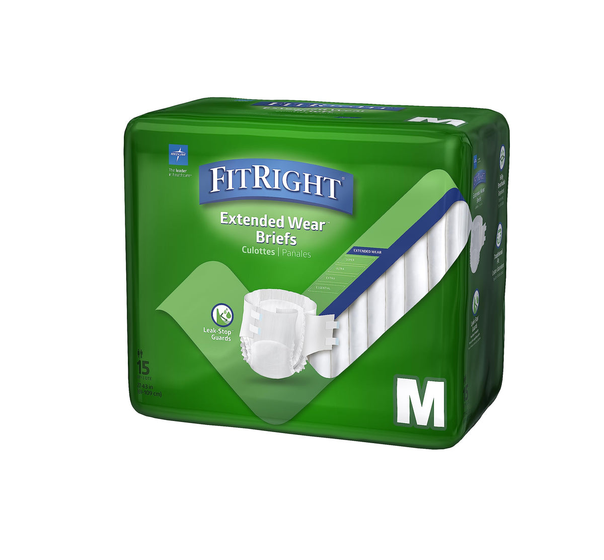 Adult Incontinence Briefs with Tabs, Medium, 15 Count L4788