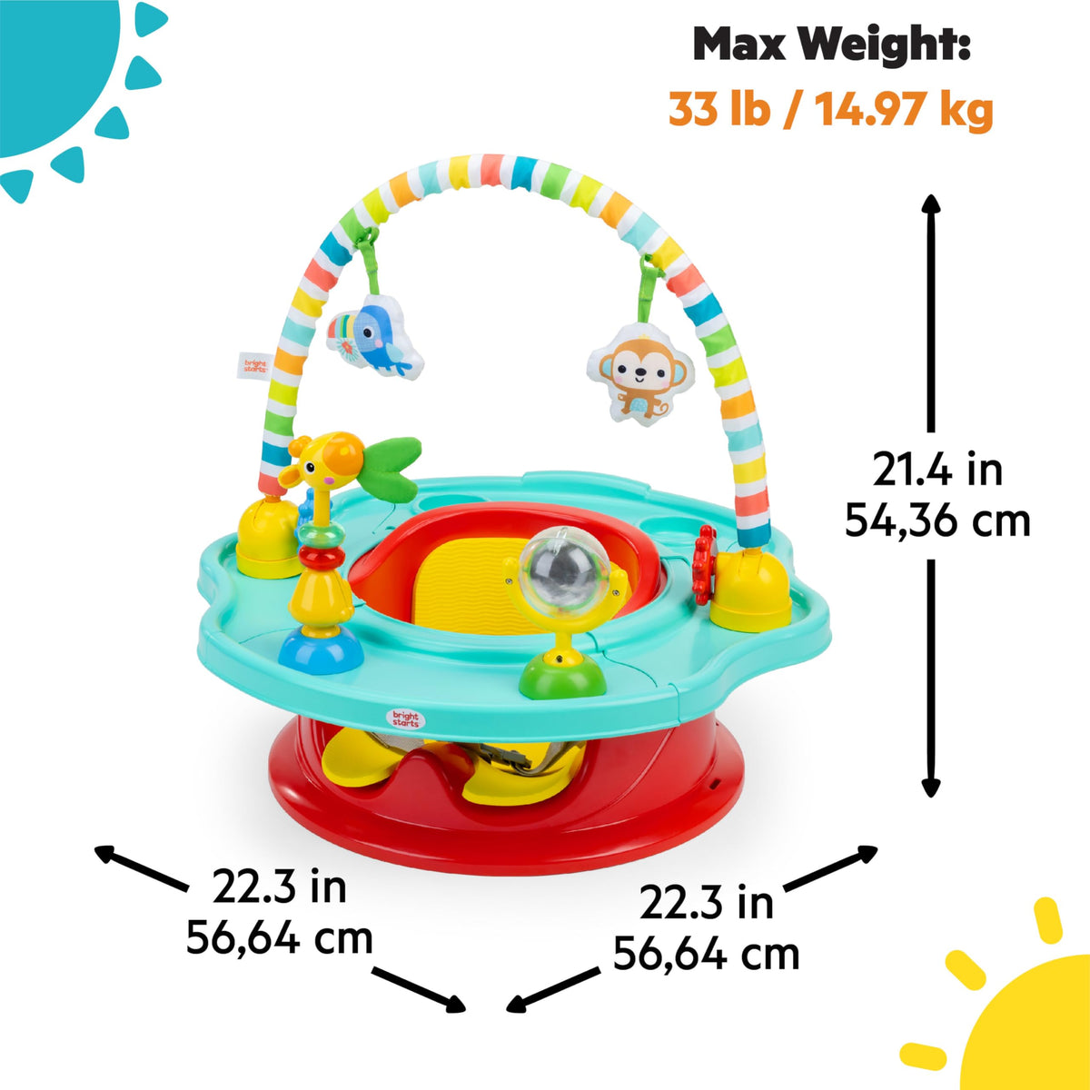 3-in-1 Baby Activity Seat with Toys, Snacking Tray, Booster Seat D362