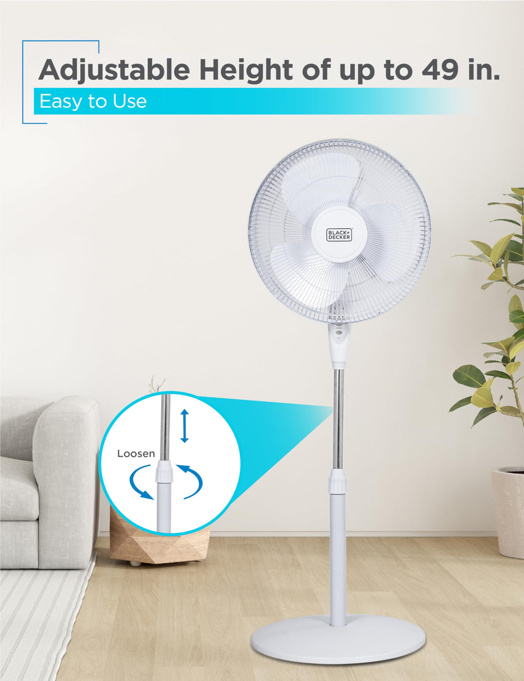 16" Oscillating Pedestal Fan with Remote N5383